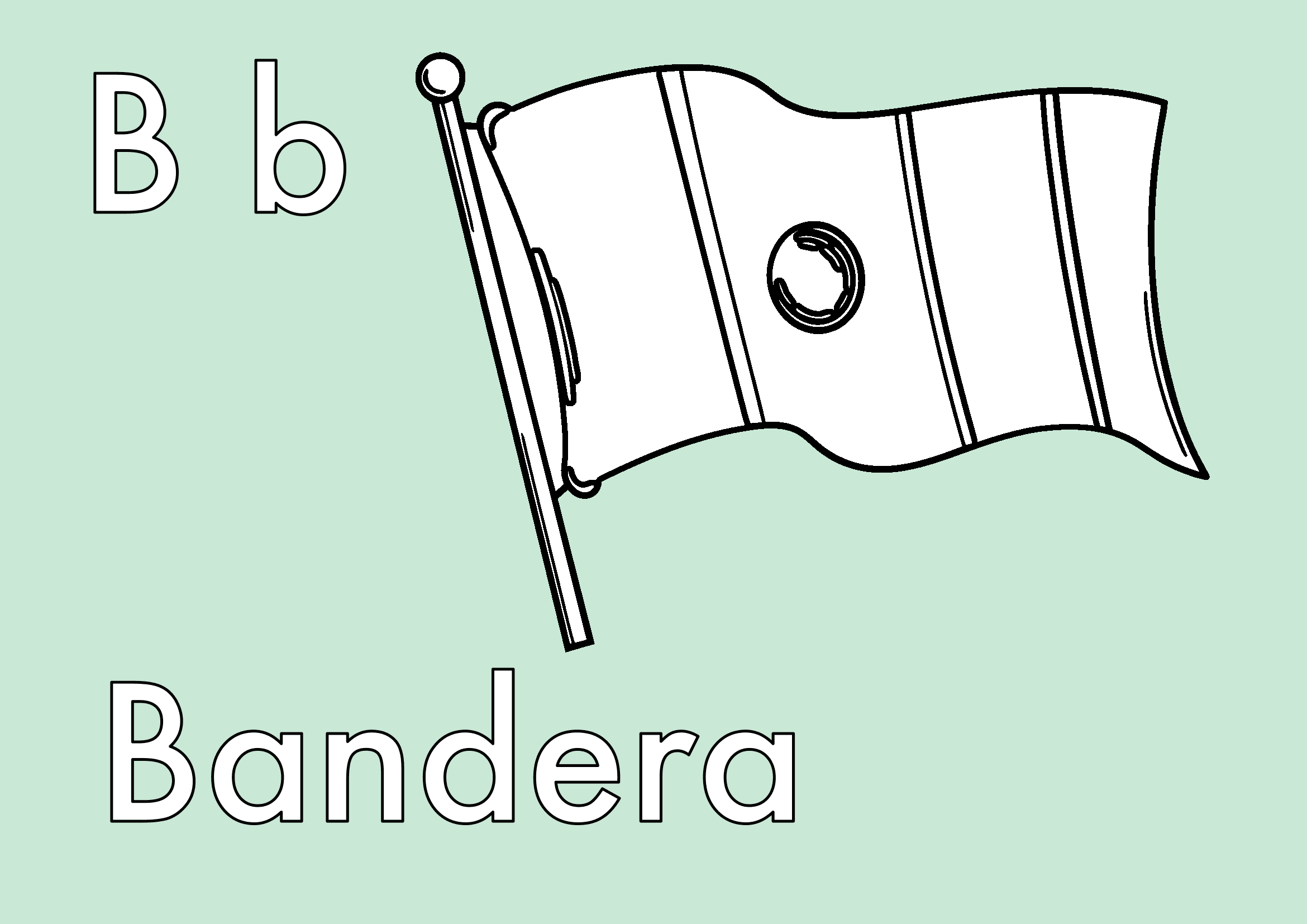 Dibujo de Letra B de Bandera de México para colorear