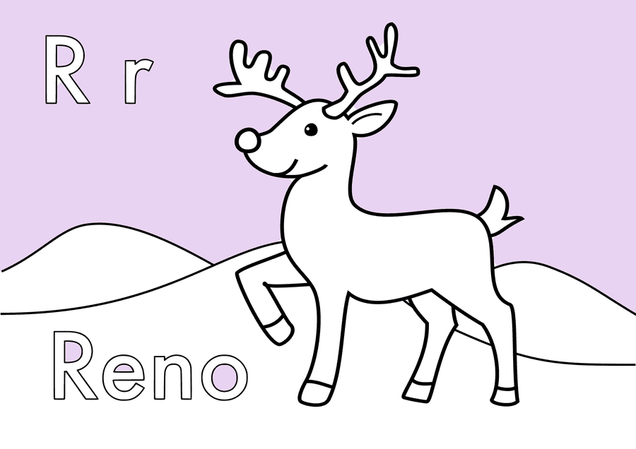 Dibujo de Reno de Navidad para colorear