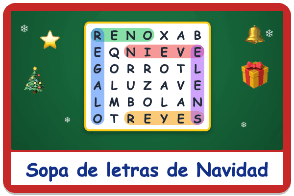 Sopa de letras de Navidad