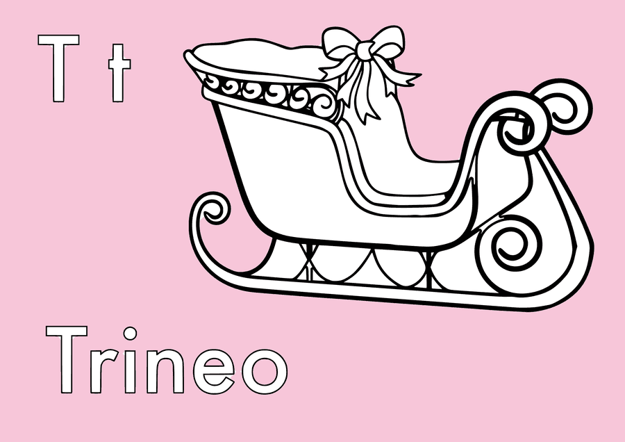 Dibujo de Trineo de Navidad para colorear